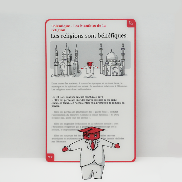 Une carte du jeu : les religions, face bénéfique
